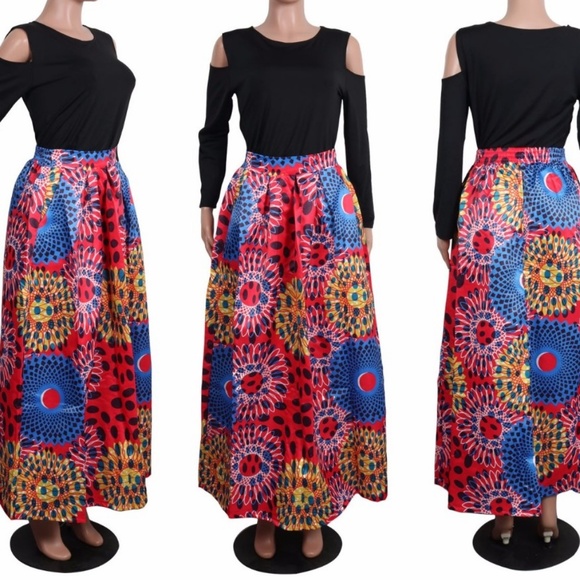 2PC: Cold Shoulder Top And Maxi Skirt with 2 side- - Picture 3 of 8